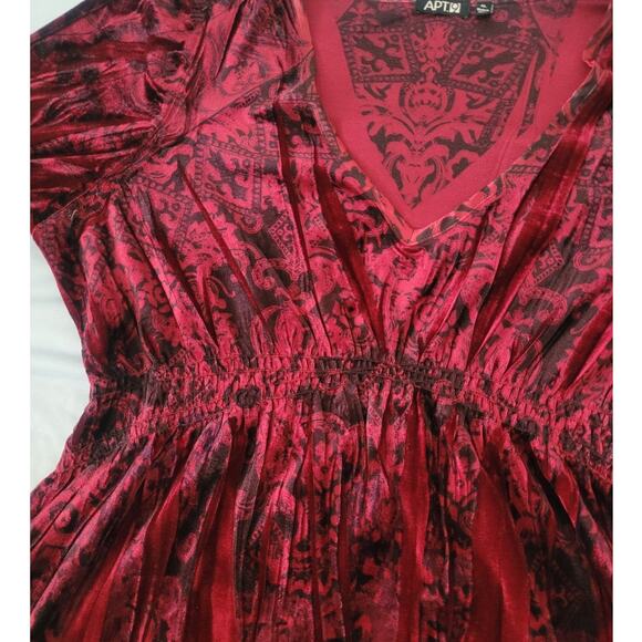 Y2k Apt 9 Velvet Babydoll Tunic Top Size XL Red Vamp Grunge Whimsigoth - Picture 3 of 9